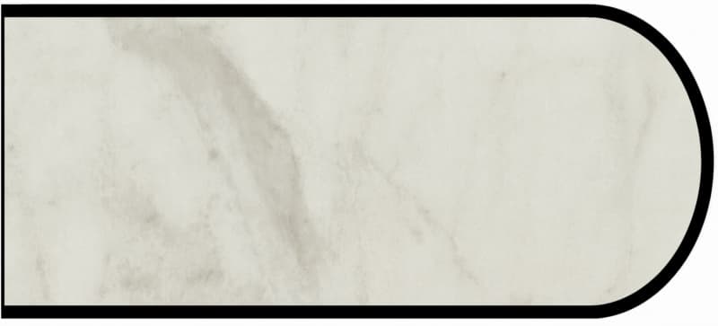 Formica IdealEdge 5018-11 Calacatta Marble Satin Touch Finish Bullnose Edge Molding, 1-1/2" H x 144" L