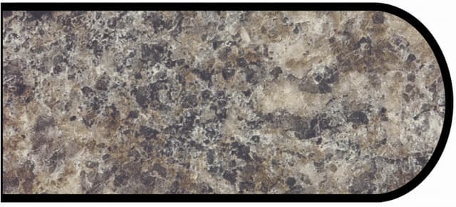 Formica Bullnose Profile High Pressure Laminate Ideal Edge Molding, Perlato Granite 3522, Matte Finish