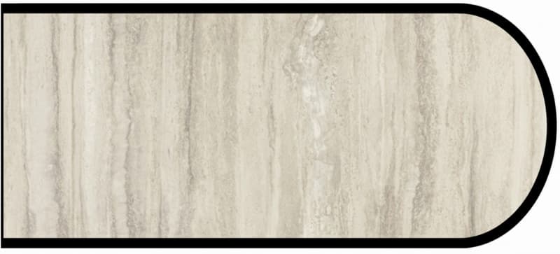 Formica IdealEdge 3458-34 Travertine Silver Scovato Finish Bullnose Edge Molding, 1-1/2" H x 144" L