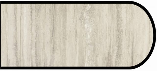 Formica Bullnose Profile High Pressure Laminate Ideal Edge Molding, Travertine Silver 3458, Scovato Finish