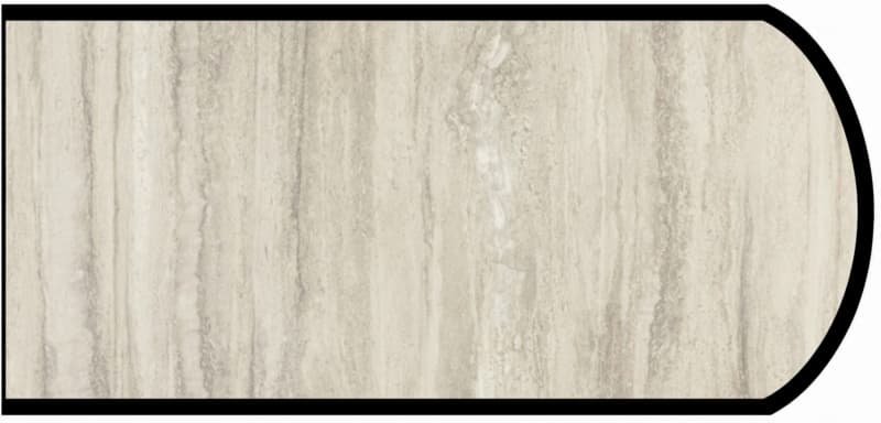 Formica IdealEdge 3458-34 Travertine Silver Scovato Finish Double Radius Edge Molding, 1-1/2" H x 144" L