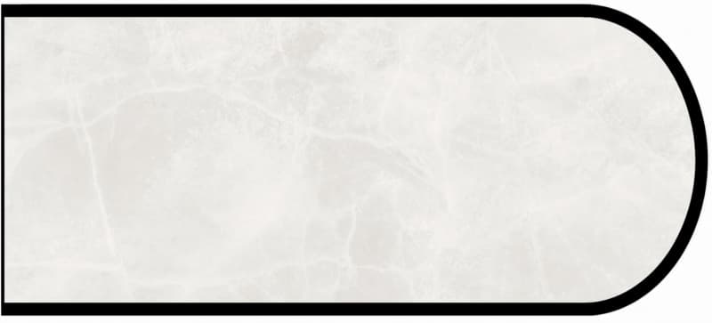 Formica IdealEdge 3700-11 White Alabaster Satin Touch Finish Bullnose Edge Molding, 1-1/2" H x 144" L