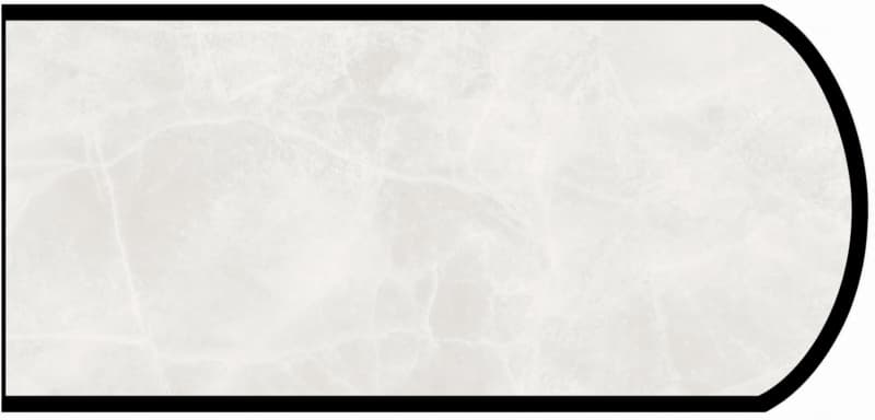 Formica IdealEdge 3700-11 White Alabaster Satin Touch Finish Double Radius Edge Molding, 1-1/2" H x 144" L