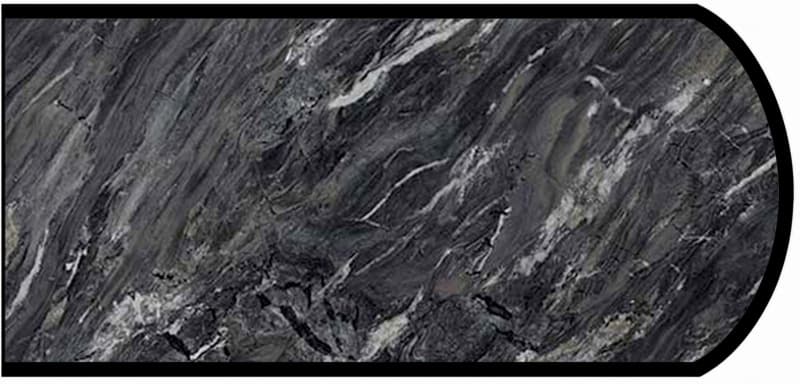 Formica IdealEdge 9537-34 Stormy Night Granite Scovato Finish Double Radius Edge Molding, 1-1/2" H x 144" L