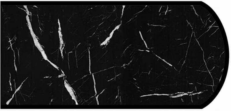 Formica IdealEdge 7403-11 Nero Marquina Satin Touch Finish Double Radius Edge Molding, 1-1/2" H x 144" L