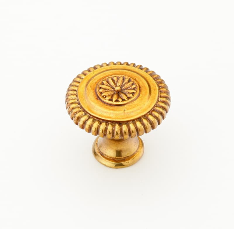 Schaub Sonata Round Knob, 1-5/16" dia, Paris Brass - 968M-PAR