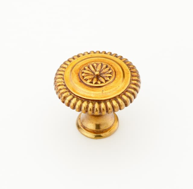 Schaub Sonata Round Knob, 1-5/16" dia, Paris Brass - 968M-PAR