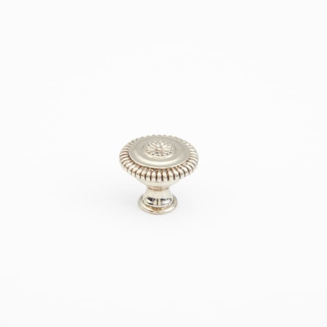 Schaub Sonata Round Knob, 1-5/16" dia, White Brass - 968M-WB
