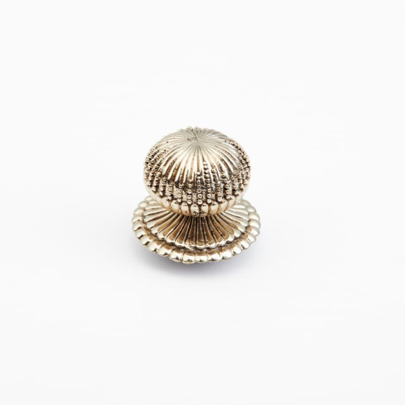 Schaub Sonata Round Knob, 1-1/4" dia, White Brass - 969M-WB