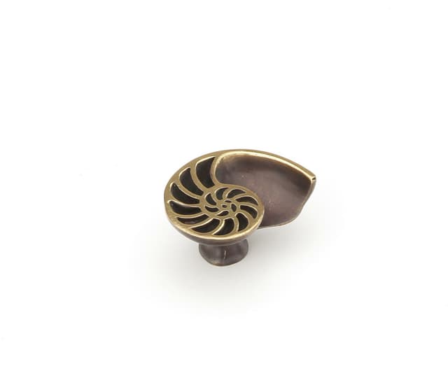Schaub Nature Left Hand Sea Shell Knob, 1-1/2" dia, Dark Bronze - 980L-PB-BZ