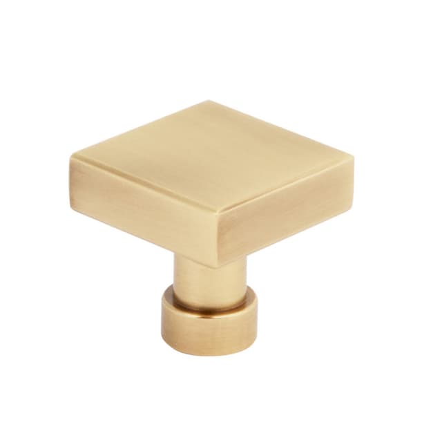 Schaub Noho Square Cabinet Knob, 1-1/4" dia, Vintage Brass - 211115-VB