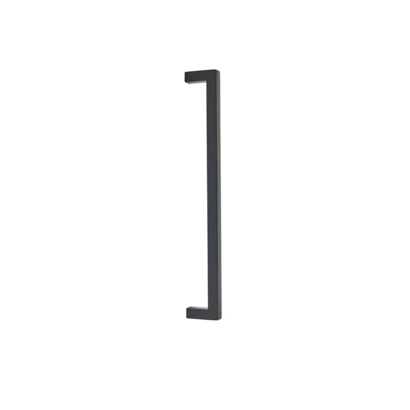 Emtek Modern Rectangular Warwick Appliance Pull, Glass Shower Door Back to Back, 12", Flat Black - GBTB86711US19