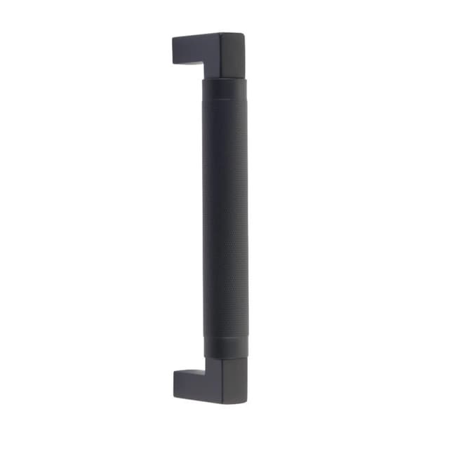 Emtek Hercules Knurled Door Pull, Glass Shower Door Back to Back, 8", Flat Black - GBTB86481US19