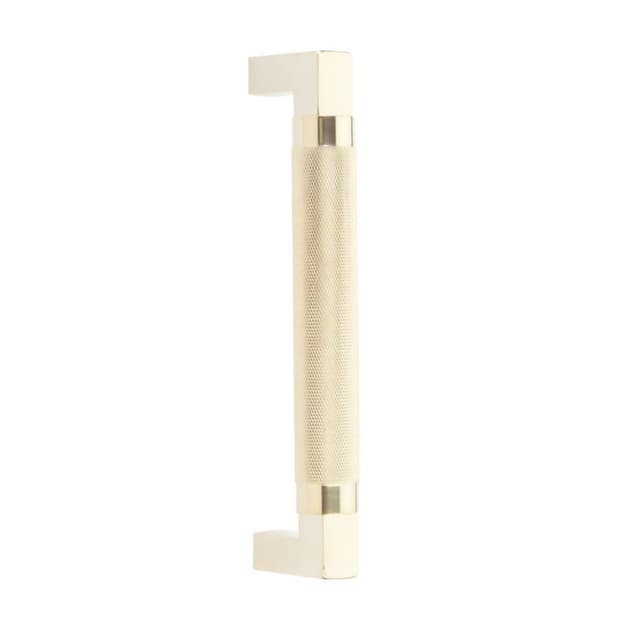 Emtek Hercules Knurled Door Pull, Glass Shower Door Back to Back, 8", Unlacquered Brass - GBTB86481US3NL