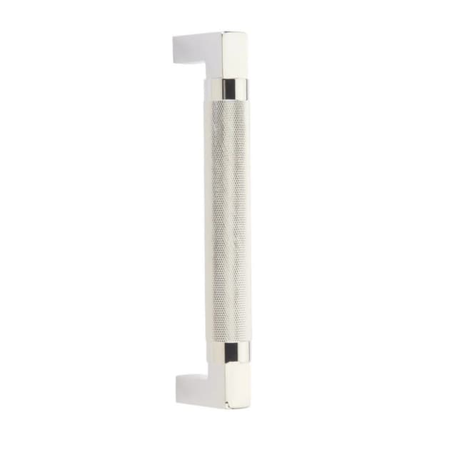Emtek Hercules Knurled Door Pull, Glass Shower Door Back to Back, 8", Polished Nickel - GBTB86481US14