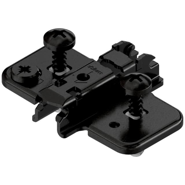 Blum CLIP Top 174H Wing Mounting Plate, Onyx, Cam Adjustable, EXPANDO Dowel