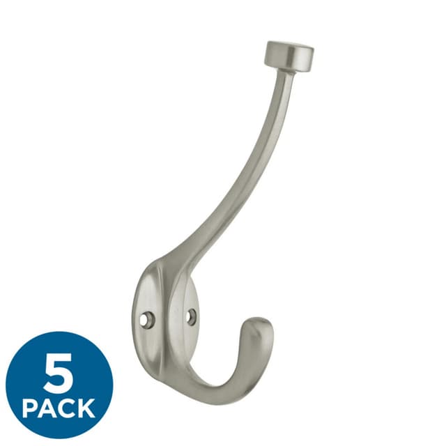 Franklin Brass Pilltop Hook Coat and Hat Hook, Nickel, 5/Pack - B34865K-NIC-C