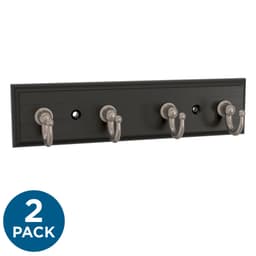 Franklin Brass Key Tidy with 4 Hooks, 7", Matte Black & Matte Nickel, 2 per pack - B46711K-218-R2