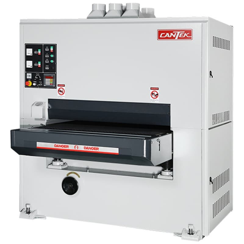 Cantek SR43DA 43" Wide Belt Sander with Rubber Roller, 2 Head, 75" Belt