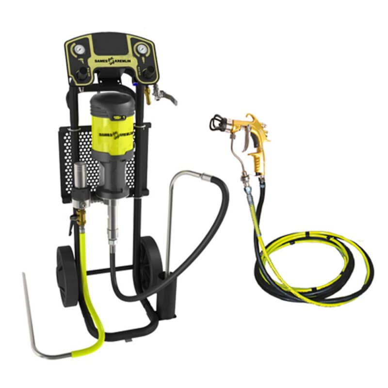 15C25 Cart-Mount Airmix Paint Pump System with Xcite 120 Gun & 25ft Air & Fluid Hoses