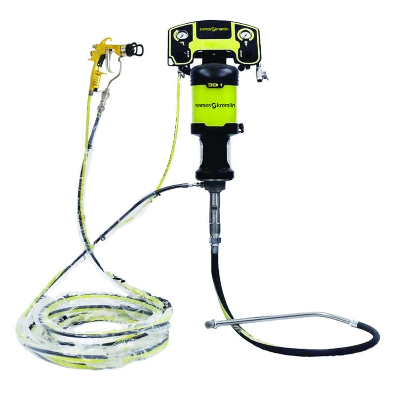 15C25 Wall-Mount Airmix Paint Pump System with Xcite 120 Gun & 25ft Air & Fluid Hoses