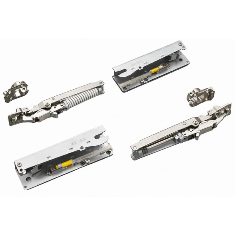 W" Wind Lift System with Push-to-Open, White Spring/Free-Swinging, 12 mm Cup Depth