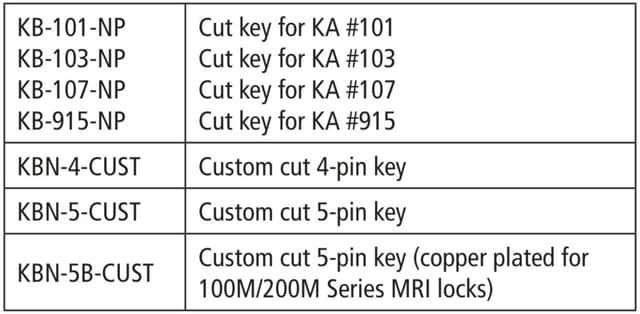 Olympus N Series Keyway Key Blank, Non Magnetic