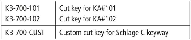 Olympus Schlage C Keyway Key Blank