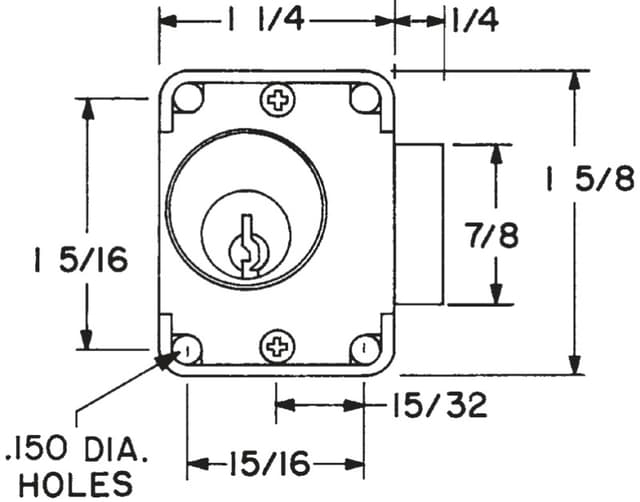 Olympus N Series Latch Lock, Vertical Drawer, Key Alike