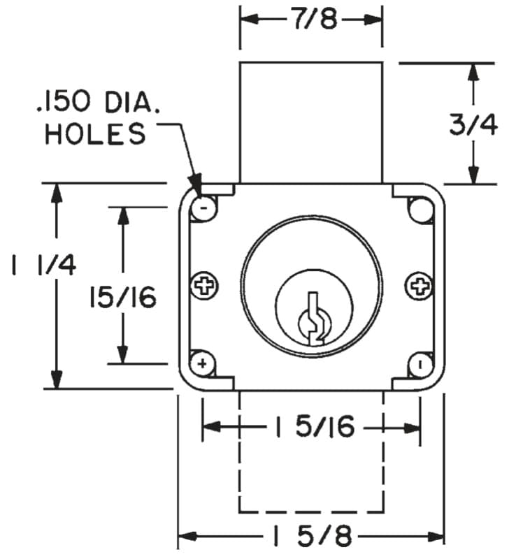 Olympus N Series Pin Tumbler Deadbolt Drawer Lock, Weather Resistant, Flat Black, Keyed to KA# 103 Key - 200BUS19138-103