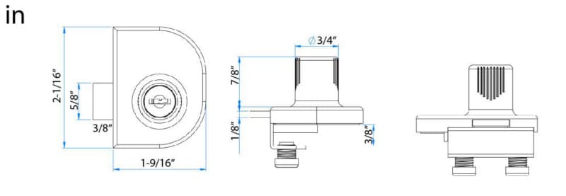 Olympus Double Glass Door Lock, KA E45 - 0248-KA