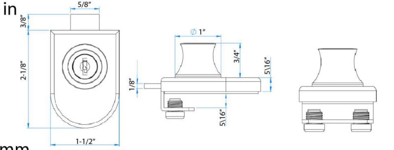 Olympus Sliding Door Ratchet Lock, Keyed Different - 0220-KD