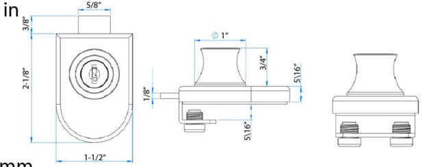 Olympus Sliding Door Ratchet Lock, Keyed Different