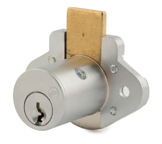 Olympus N Series 1-1/8" Vertical Drawer Deadbolt Lock, Satin Chrome, KA# 915 - N078-26D78-915