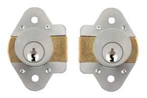 Olympus N Series 1-1/8" Vertical Drawer Deadbolt Lock, Satin Chrome, KA# 103 - N078-26D78-103