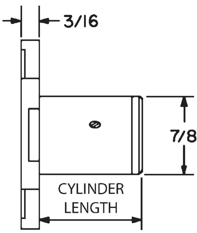 Olympus Deadbolt N078 Series Vertical Drawer Lock, Keyed Alike, Satin Chrome