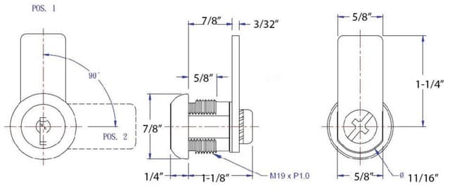 Olympus 8700A Series Disc Tumbler Cam Lock, Key Alike