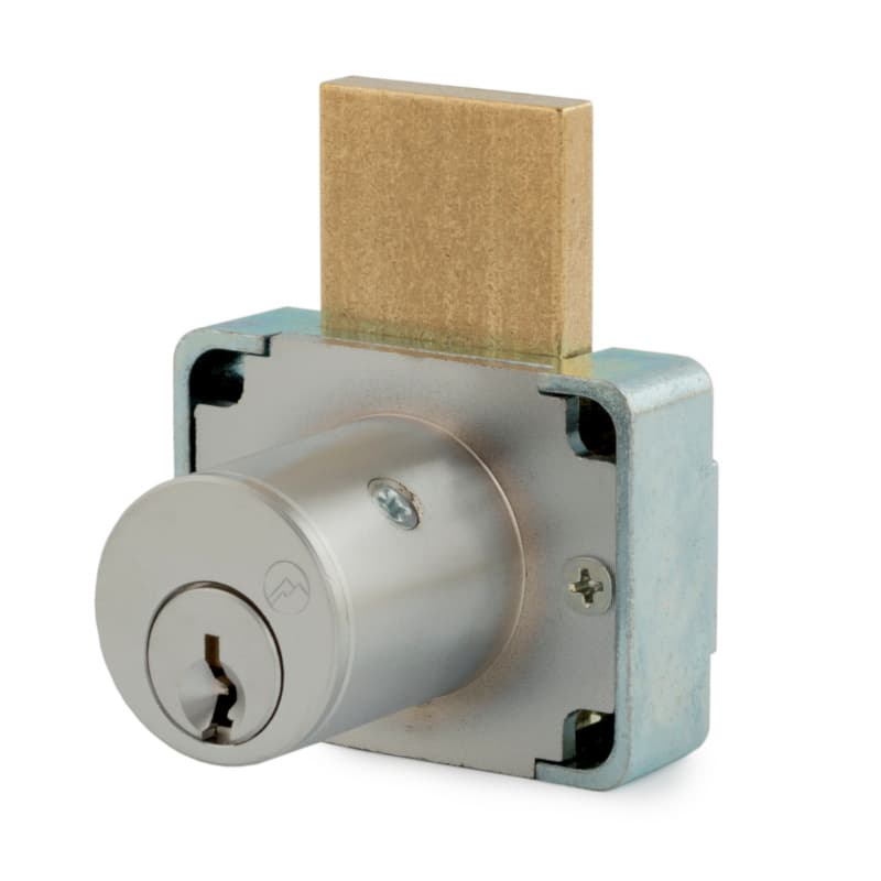 Olympus R Series 1-3/8" Cylinder Deadbolt Drawer Lock, Weather Resistant, Satin Chrome, Keyed Different - 600B26D138-KD