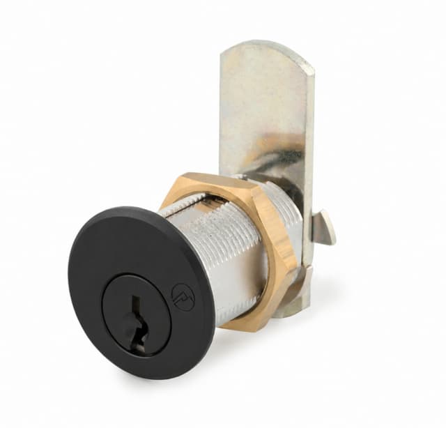 Olympus N Series Pin Tumbler Cam Lock, 1-3/16" Cylinder, Flat Black