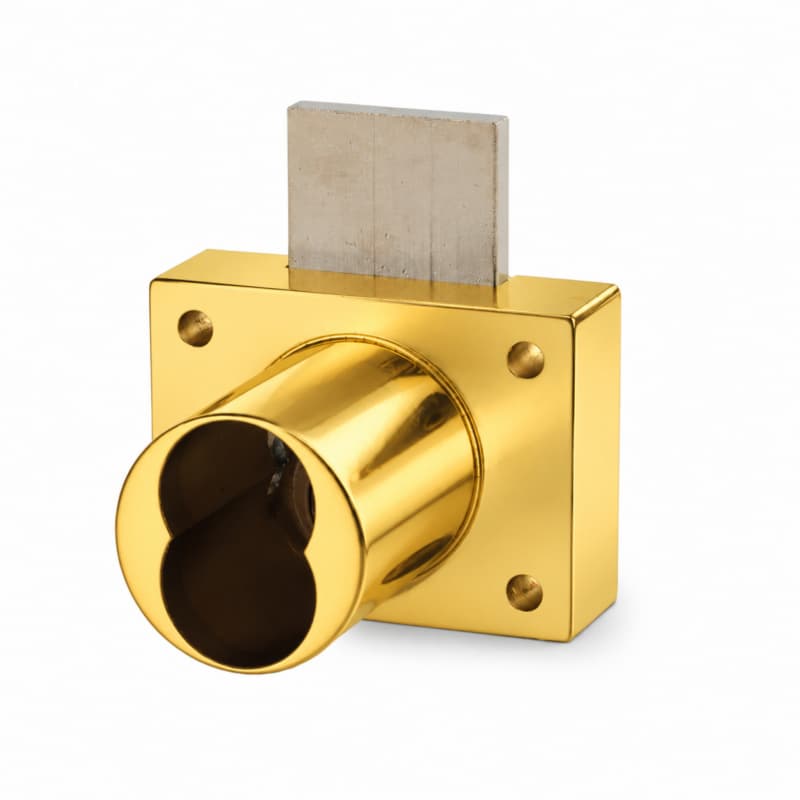 Olympus Medeco/Yale Drawer Lock Body, Satin Brass - 931DW-US3