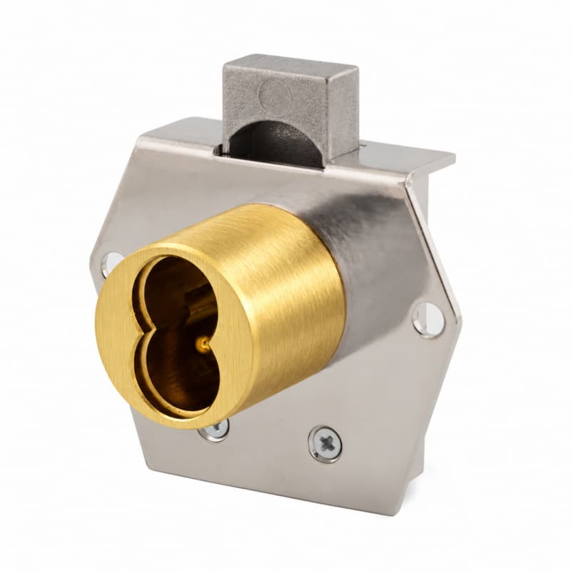 Olympus 725RD Rim 1-1/16" Cylinder Deadbolt, Vertical Drawer, No Core, Satin Brass - 725RD-DW-VH-US4