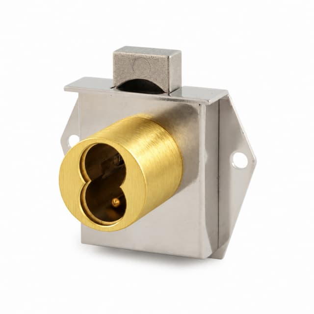Olympus Deadbolt Drawer Lock, IC Core Best SFIC, Vertical Mount, Satin Brass