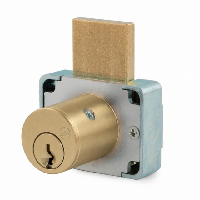 Olympus Deadbolt Drawer Lock, R Series, Keyed Different, Satin Brass