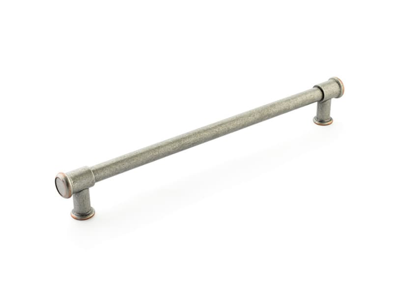Schaub Steamworks Appliance Pull, 15"CC, Distressed Pewter/Copper - 79-15-DP-C