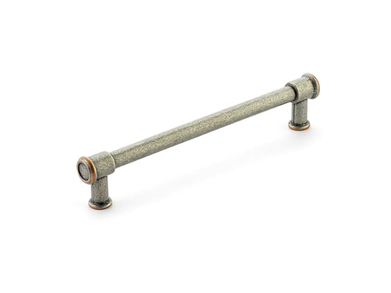 Schaub Steamworks Pull, 6"CC, Distressed Pewter/Copper - 79-6-DP-C