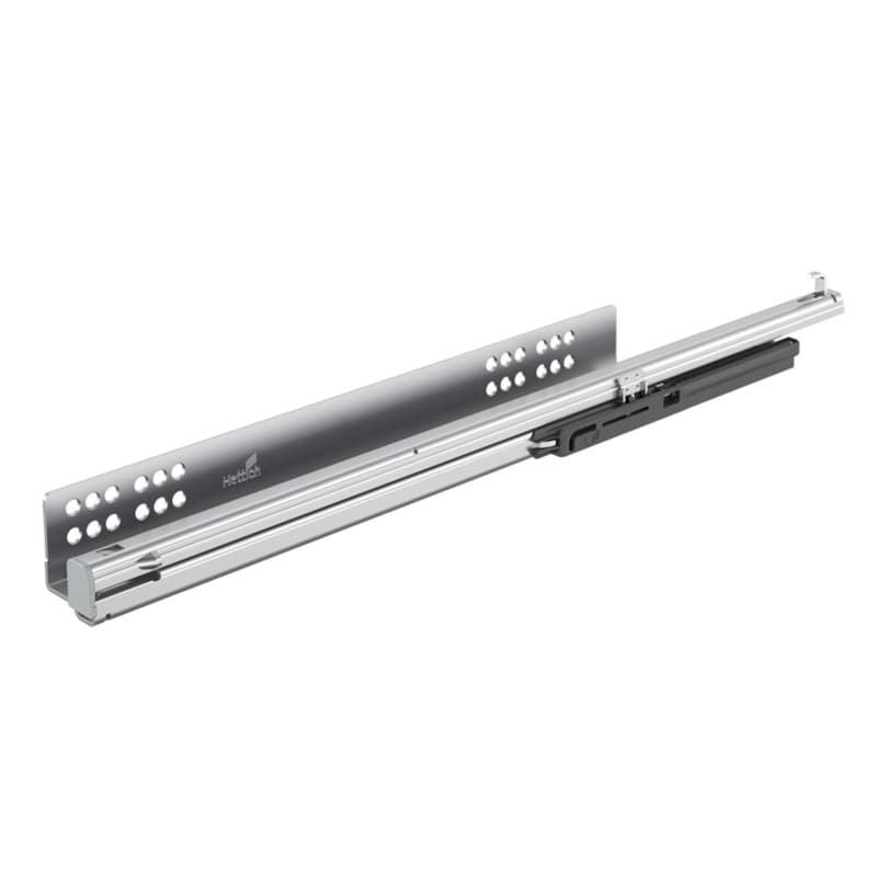 Hettich Quadro V6 350 mm Soft-Close Full Extension 90 lb Undermount Drawer Slide, Left Hand, Zinc, 9047662
