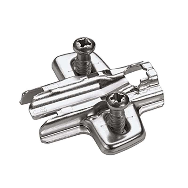 Euro Screw Mounting Plate, Nickel-Plated, Screw-On, 0mm