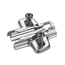Cross Mounting Plate with Euro Screw, Nickel-Plated, 3mm