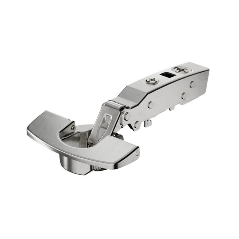 Hettich Sensys 110&deg; Half Overlay Hinge Self-Closing Dowel Mount Nickel 9073651