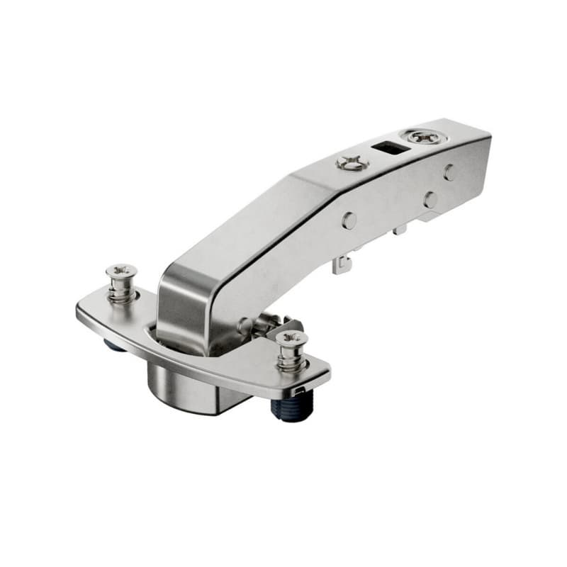 Hettich 95&deg; Sensys Inset Hinge W90 Angled Soft-Closing SISY Expanding Sockets Nickel 9088093
